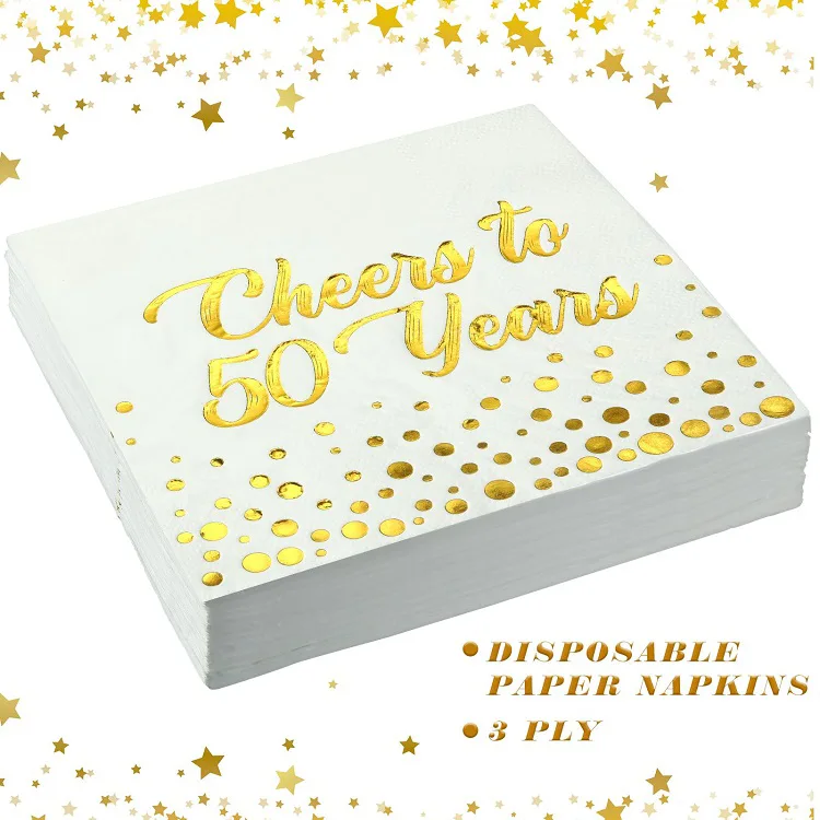 Anniversary-Themed Party Paper Napkins