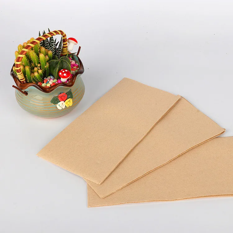 Natural Color Not Bleached Bamboo Pulp Paper Napkins